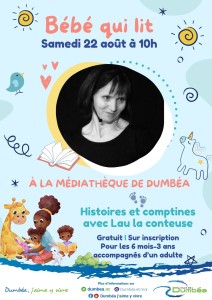 Bébé qui lit à la Médiathèque de Dumbéa - Histoires et comptines avec Lau la conteuse - Enfants de 6 mois à 3 ans