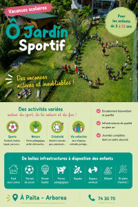 Centre de loisirs Ô Jardin Sportif à Arborea - Païta - Vacances scolaires - Enfants de 3 à 12 ans