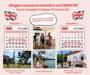 Stages d'anglais au CREIPAC à Nouméa – Vacances octobre 2026