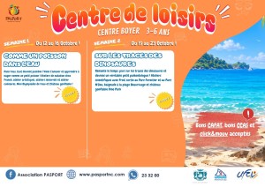 Programme PASPORT Centre Boyer à Nouméa pour les 3 à 6 ans – Vacances octobre 2026