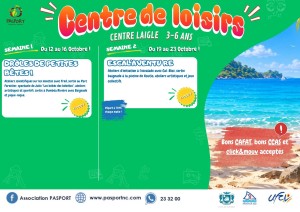 Programme PASPORT Centre Laigle à Nouméa pour les 3 à 6 ans – Vacances octobre 2026