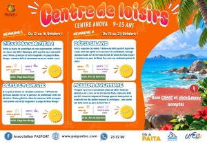 Programme PASPORT au Centre Anova à Païta – Vacances octobre 2026